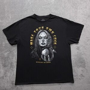 ODM Shirt Mens XL Black Graphic 8-Ball Clown Logo Tagless Cotton Crew Neck